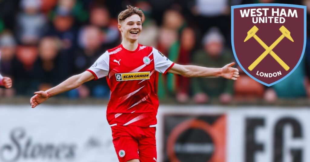 Cliftonville star Sean Moore set for West Ham switch in deal that could reach £500k